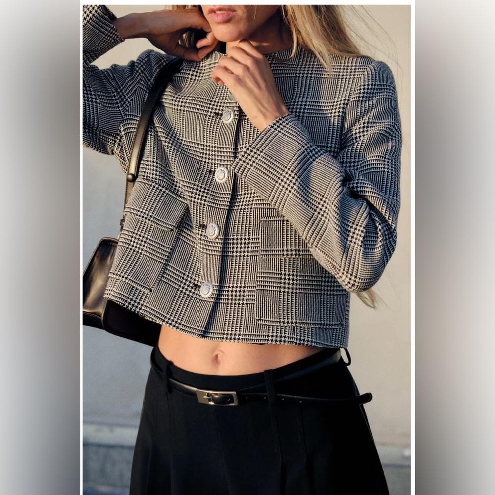 ZARA…SHORT Houndstooth BLAZER
